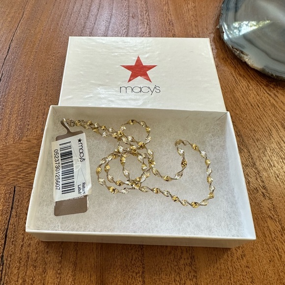 NEW w/ box 18” Danecraft twisted 2 tone necklace ITALY 925/ 24K -beautiful - Picture 1 of 7